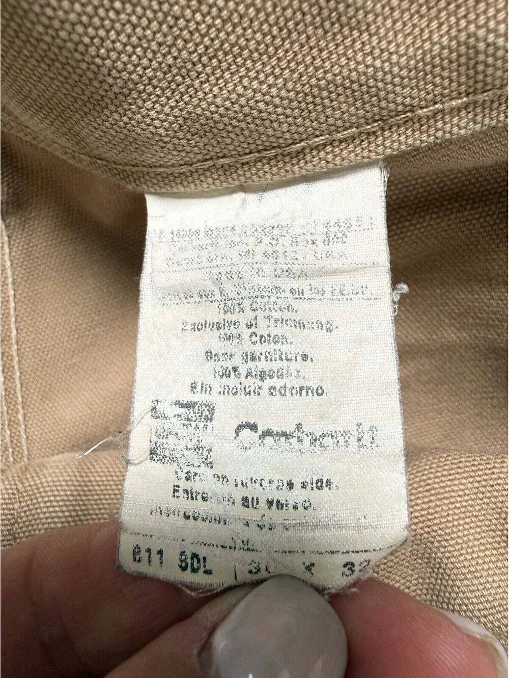 Carhartt B11 BRN Duck Work Pants Men 38x30 Brown Canvas Utility Carpenter USA